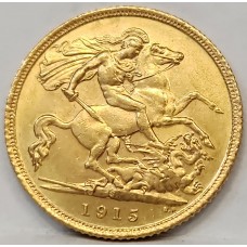 AUSTRALIA 1915 . HALF 1/2 SOVEREIGN . SYDNEY . GOLD